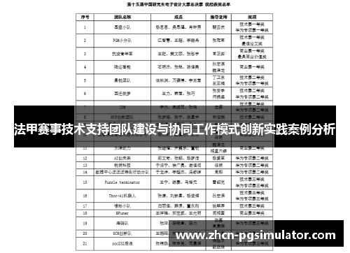 法甲赛事技术支持团队建设与协同工作模式创新实践案例分析